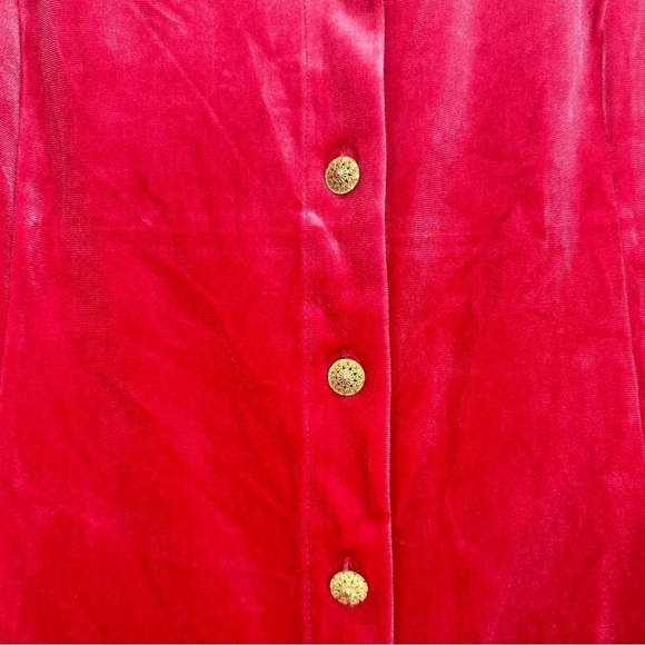 NEW Soft Surroundings Enchanted Velvet Shirt in Sangria Red Size XL - Picture 6 of 7